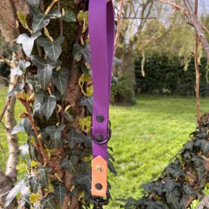 Poignée hand'Ki violet et beige savane