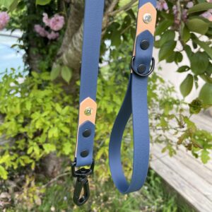 Laisse Epi'Ki Bleu kérosène et beige savane